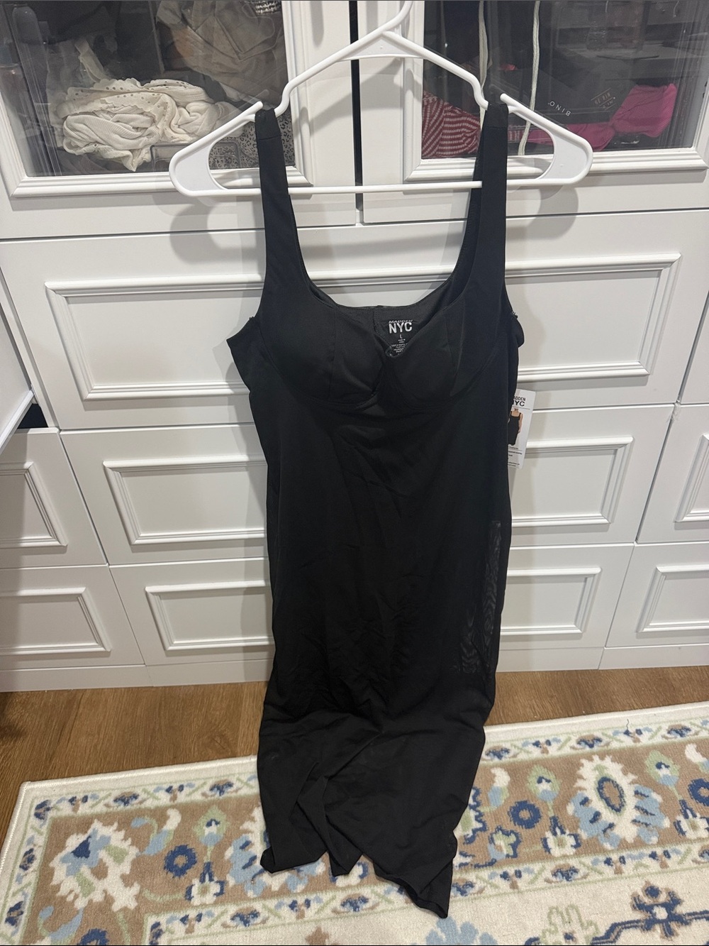 Madden NYC Black Midi Slip Dress with Molded Cups